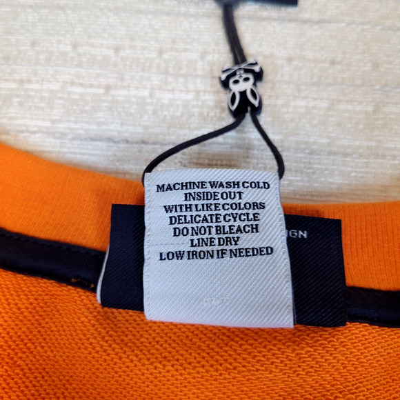 Psycho Bunny Mischief NWT XL Sweatshirt Logo Embroidered Cotton Orange Crewneck - Picture 12 of 15